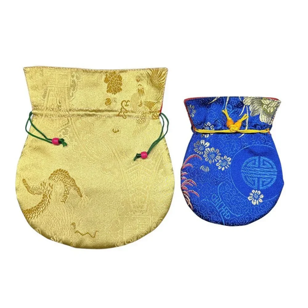 Oriental Style Fabric Gift Bags (Set of 2)